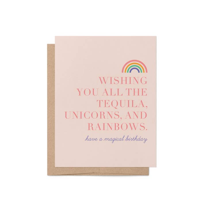 Blú Rose – wholesale Birthday card – Tequila Unicorn Rainbow Birthday Greeting Card4