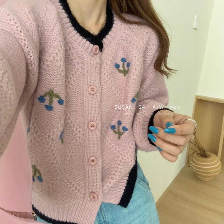 Retro Colorblock Crochet Floral Cardigan and other Purchase Wholesale yarn crochet cardigan patterns. Free Returns & Net 60 Terms on Faire trending on Faire.