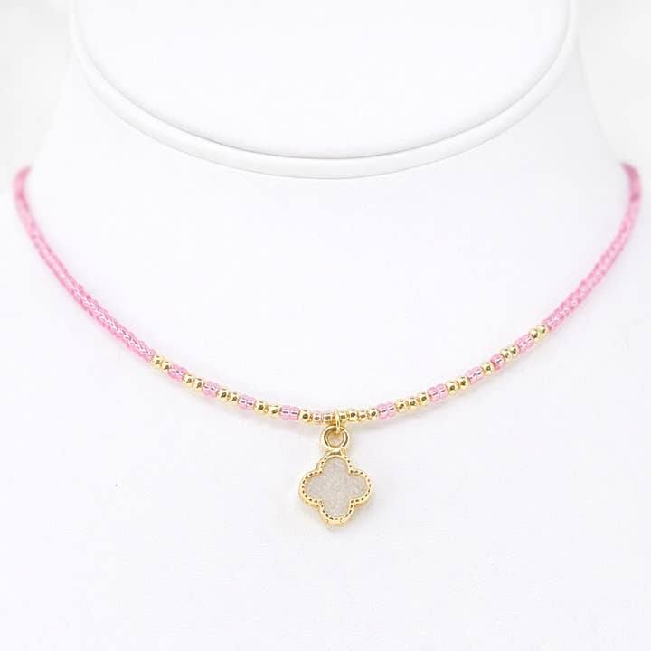 Loli - Venta al por mayor Collares con colgantes/abalorios - Collar con colgante de trébol con cuentas – Amuleto de la suerte, elegante3