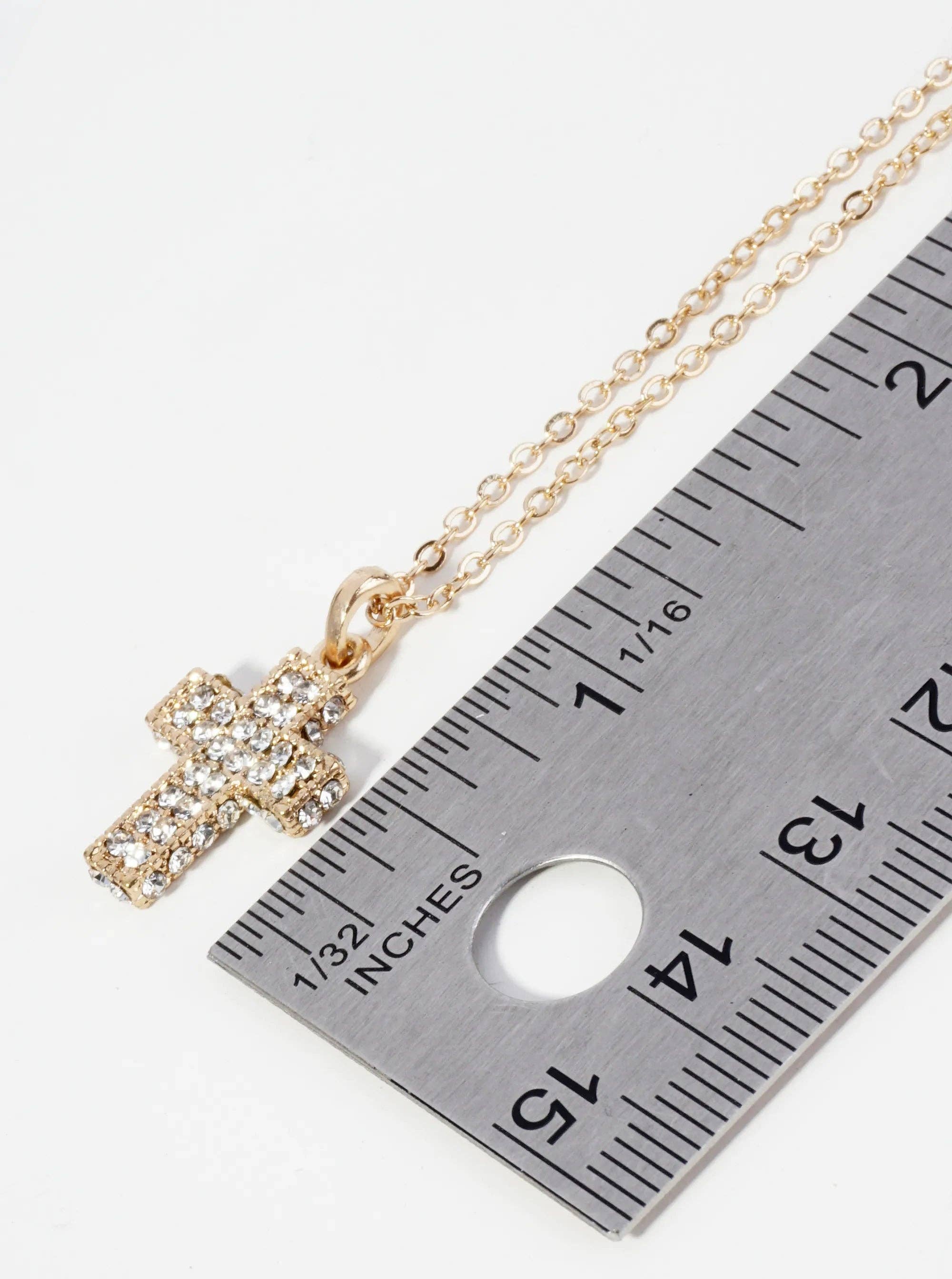 Wild Honey - Wholesale Pendant/Charm Necklace - Crystal Pave Cross Pendant Necklace3
