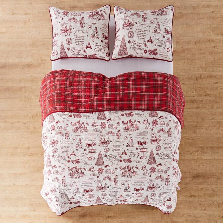 Red Yuletide Quilt Set for wholesale on Faire