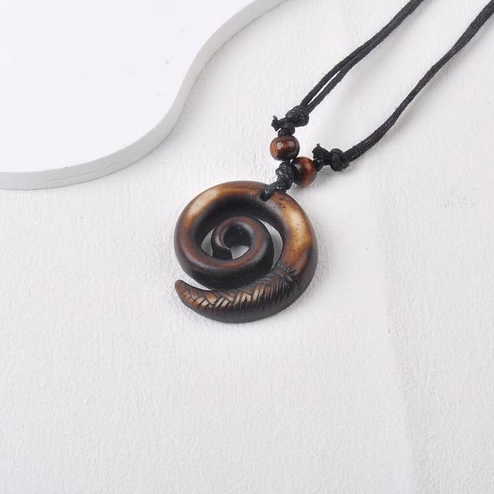 Black Thread Spiral Necklace Jewelry - Minimalistic for wholesale by Gemscape UK