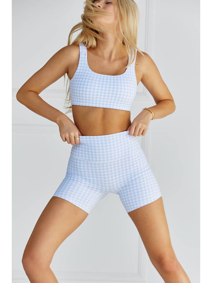 Astoria LUXE BALANCE Short - Blue Gingham for wholesale on Faire3
