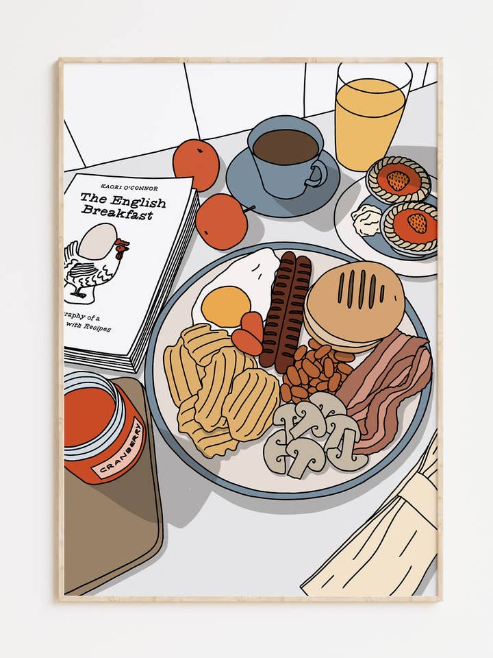 English Breakfast Illustrated Print for wholesale by Tillie Rose Studio