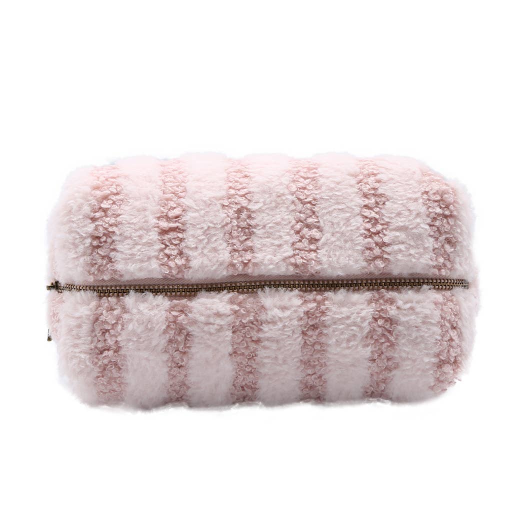 Fashion City - Wholesale Pouch - Women's - Stripe Pattern Sherpa Travel Pouch20