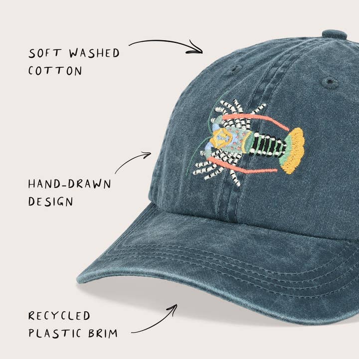 Pallion Point - Wholesale Baseball Cap - Unisex - Tropical Rock Lobster Fish Lid | Cotton Dad Cap in Stone