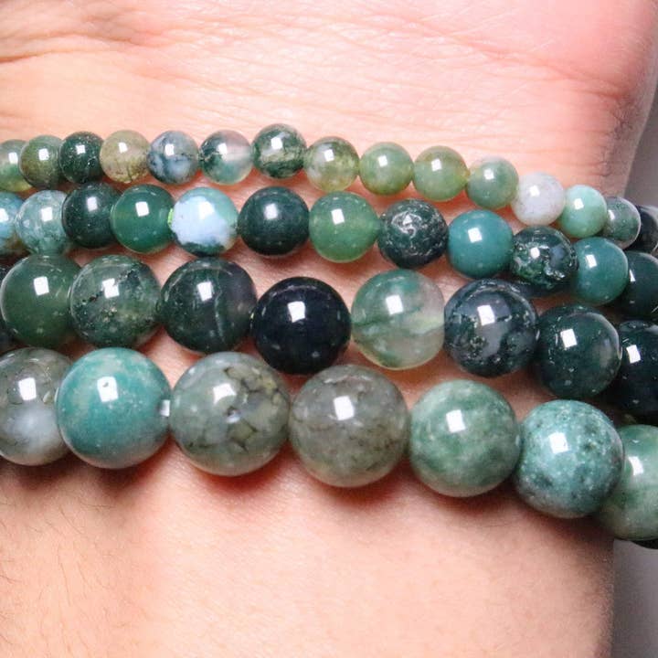 Foliesbijoux - Wholesale Beaded Bracelet - Moss Agate Bracelet A1