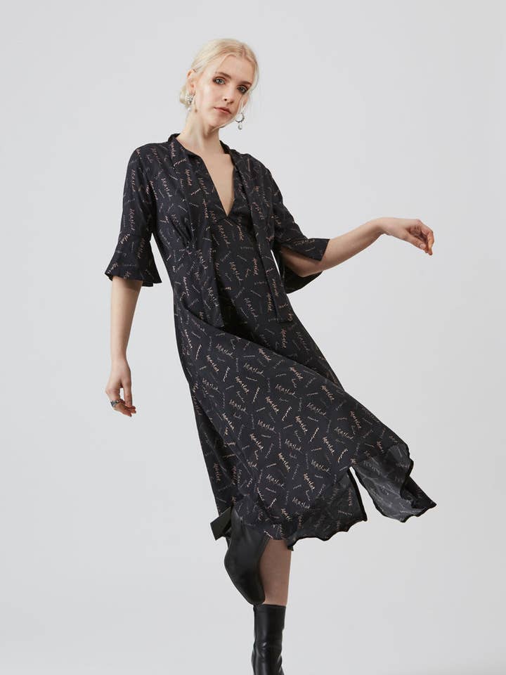 Vestido Camisa Mid Siena Preto por atacado de Aqua-Rock