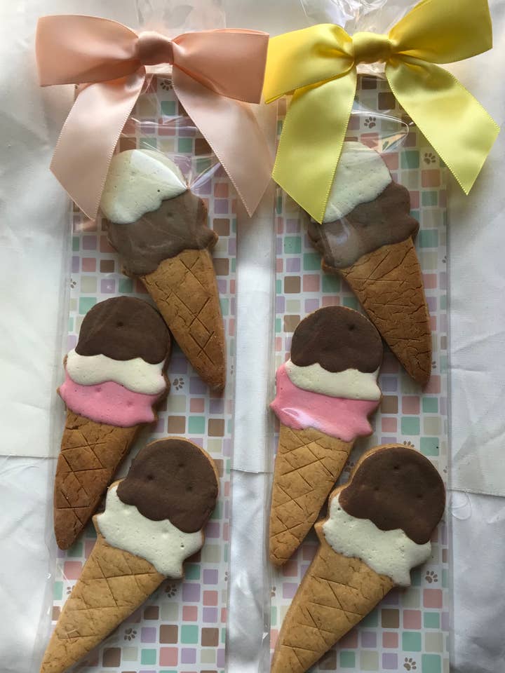 Ice Cream Cones Dog Treats Gluten Free - Packaged for wholesale by Pawsitively Homemade