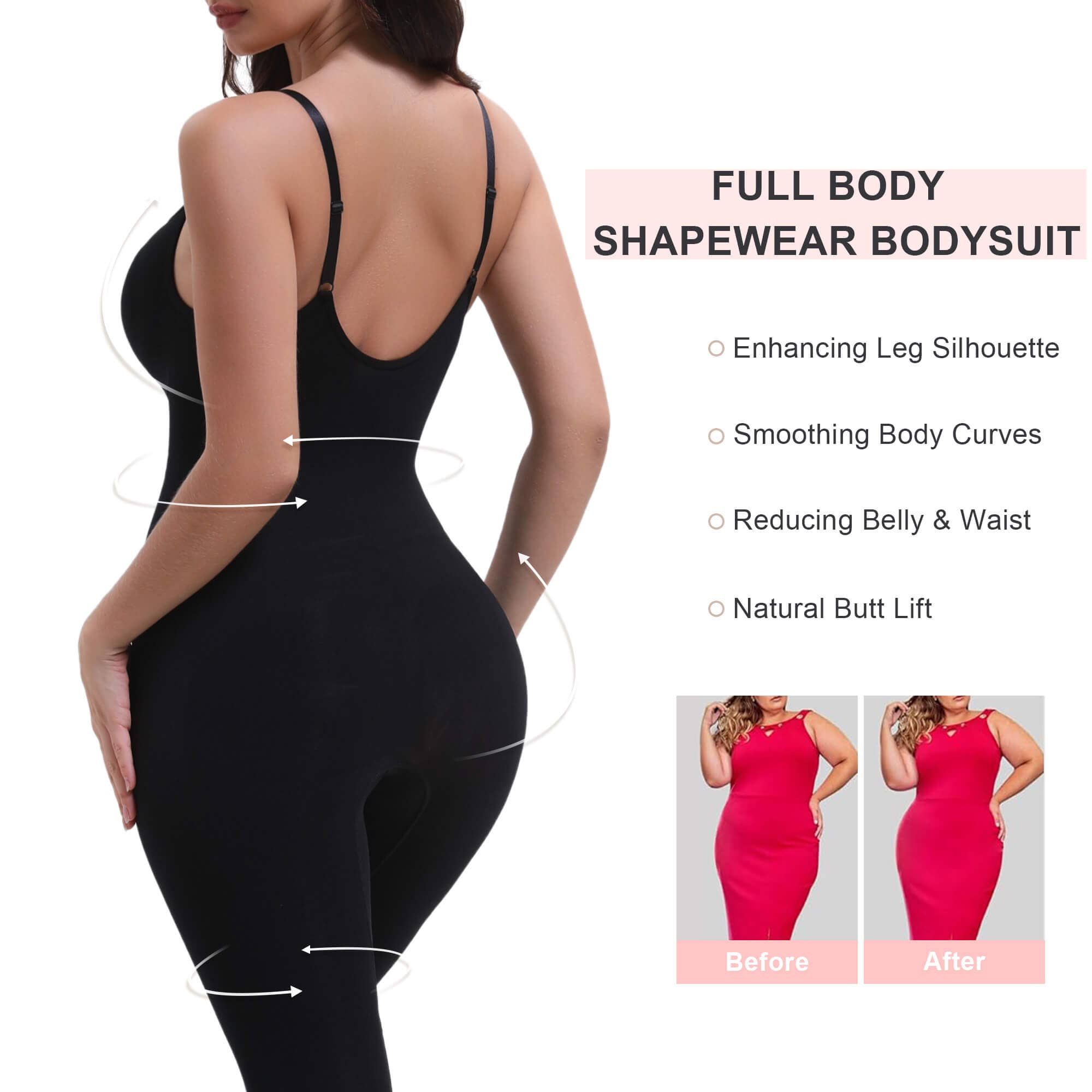 SHAPERX - Wholesale Lingerie Bodysuit - Women's - SHAPERX 3-in-1 Seamless Full Body Compression Legging Bodysuit3