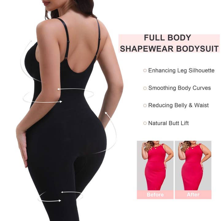 SHAPERX - Wholesale Lingerie Bodysuit - Women's - SHAPERX 3-in-1 Seamless Full Body Compression Legging Bodysuit3