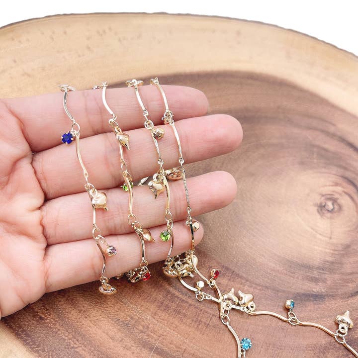 Gold-Filled CZ Heart Link Chain Necklace for wholesale by Beads Creation