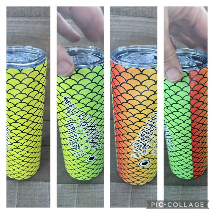 Neons fish lure 20 oz sublimation tumbler for wholesale by NYOG Side Hustle