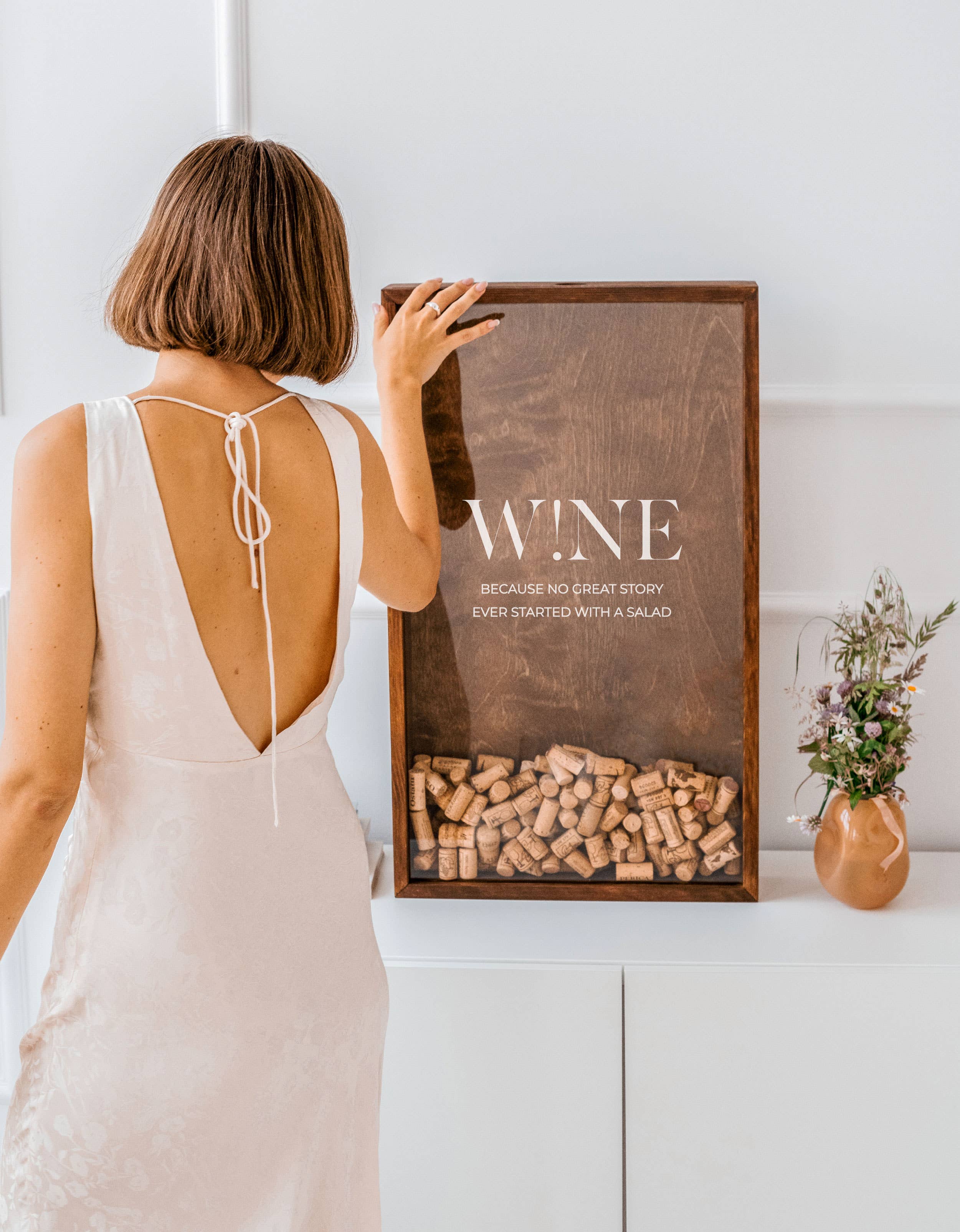 The Corkbox Company - Wholesale Wall Accent - Wine Wall Decor, Wine Art „W!ne” Wine Cork Holder 1