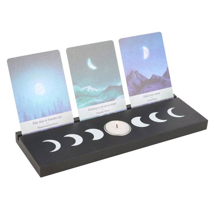 Something Different Wholesale - Wholesale Candle holder - Black Moon Phase Tarot Card Stand Tealight Holder2