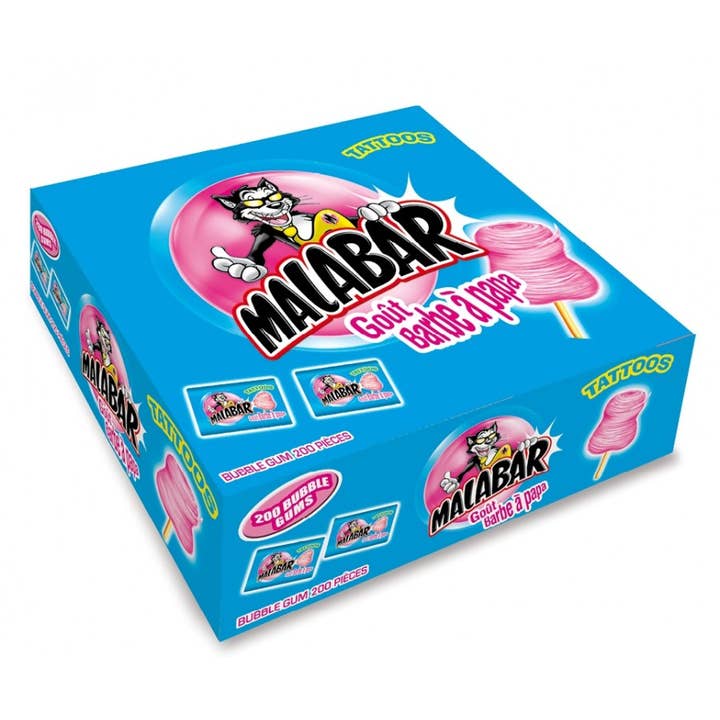 123bonbon – Großhandel Kaugummi – MALABAR Barbapapa - Packung mit 200