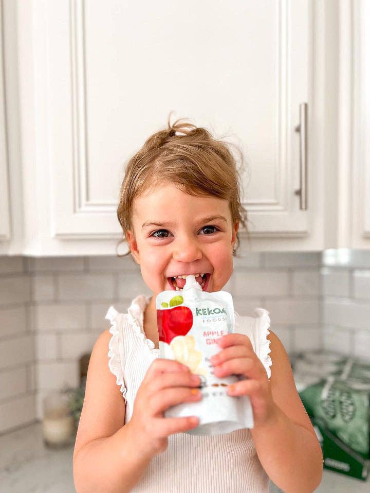 Kekoa Foods - Wholesale Baby Food - Apple & Ginger Squeeze Pouch, 100% Organic Vegetarian Baby Food Purée4