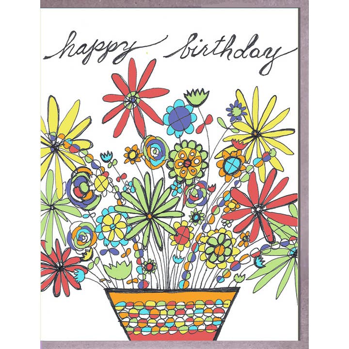 Bloempot. HUB. Brenda Olson voor wholesale door Blueberry Road Cards