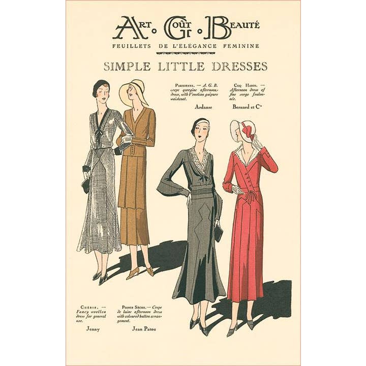 Found Image Press - Wholesale Postcard - Postcard FN-355 Simple Little Dresses