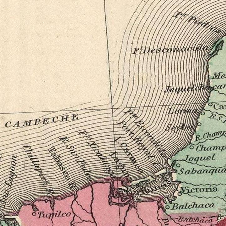 OldCityPrints - Old Maps and Posters - Wholesale Map - Old Map of Mexico 1865 Vintage Map | Vintage Map Wall Art Print2