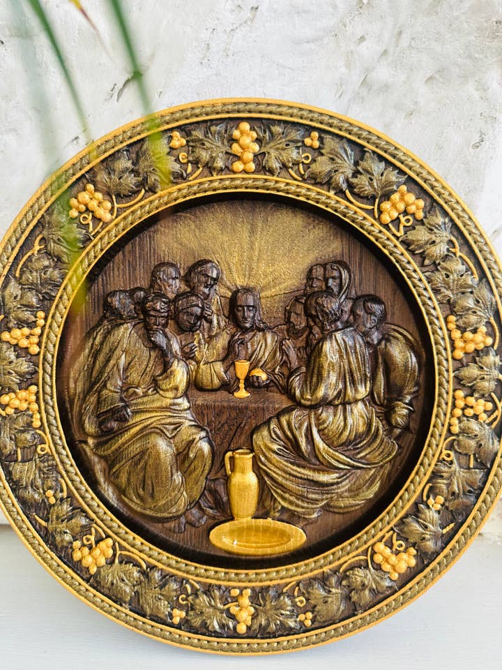 Modern art Round Last Supper christian personalized gift for wholesale by KozakWorkshop