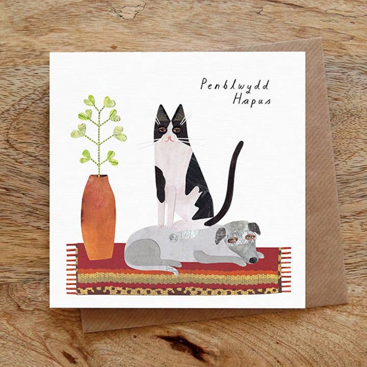 Paperwhale Cards & Paper Goods – wholesale Birthday card – Birthday Cat Welsh Card1