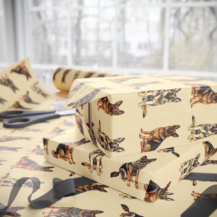 Lokipawz - Wholesale Wrapping Paper Roll - German Shepherd Dog Wrapping Paper13