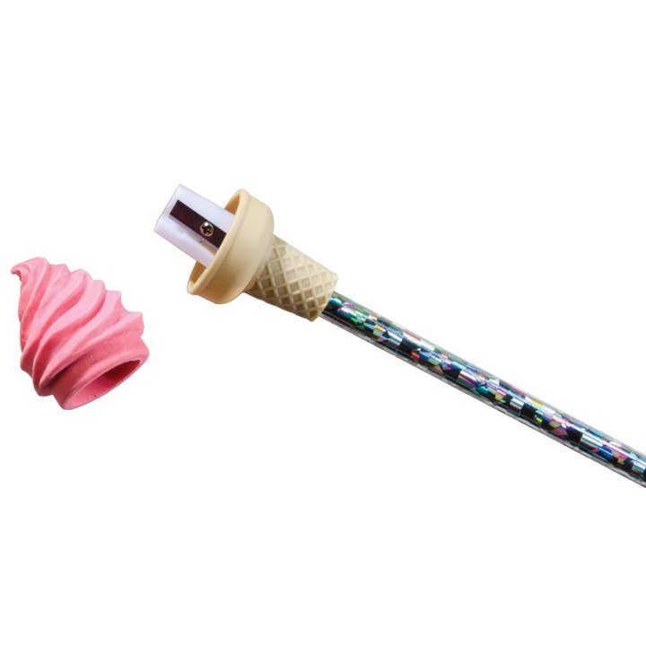 Geddes - Wholesale Pencil Sharpener - ICE CREAM SHOPPE SCENTED ERASER WITH SHARPENER 24/DSP