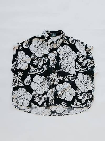 Aloha Boxy Skjorta - Hana Nightfall för wholesale av Wings Hawaii