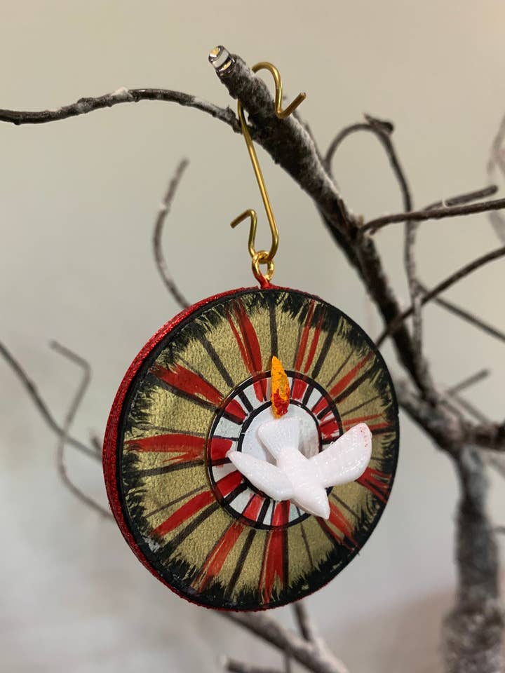 Holy Spirit Wooden Ornament for wholesale by Our Saint Family