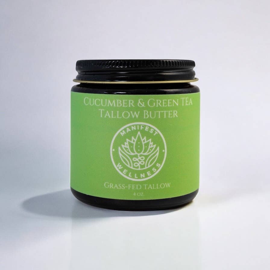 Manifest Wellness - Wholesale Body Balm/Butter - Cucumber & Green Tea Tallow Butter, Grassfed & Organic 4oz.1