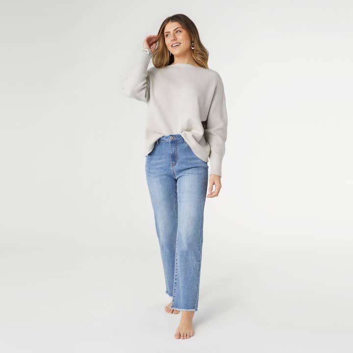 Medium Denim EverStretch Straight Leg Ankle w/ Glitter for wholesale on Faire