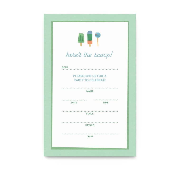 Blue Lollipops Party Invitation Notepad for wholesale by LOU & LUCY PAPER GOODS