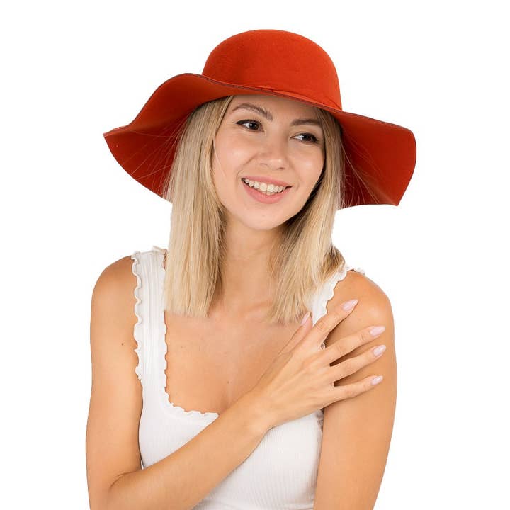 Cap Zone - Wholesale Fedora - Women's - Floppy Sun Hat with Bowknot Wide Brim Felt Hat18