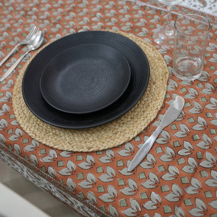 Fabdivine - Wholesale Tablecloth - Boho Interior Block Print Tablecloth Home Décor - Neerabel3