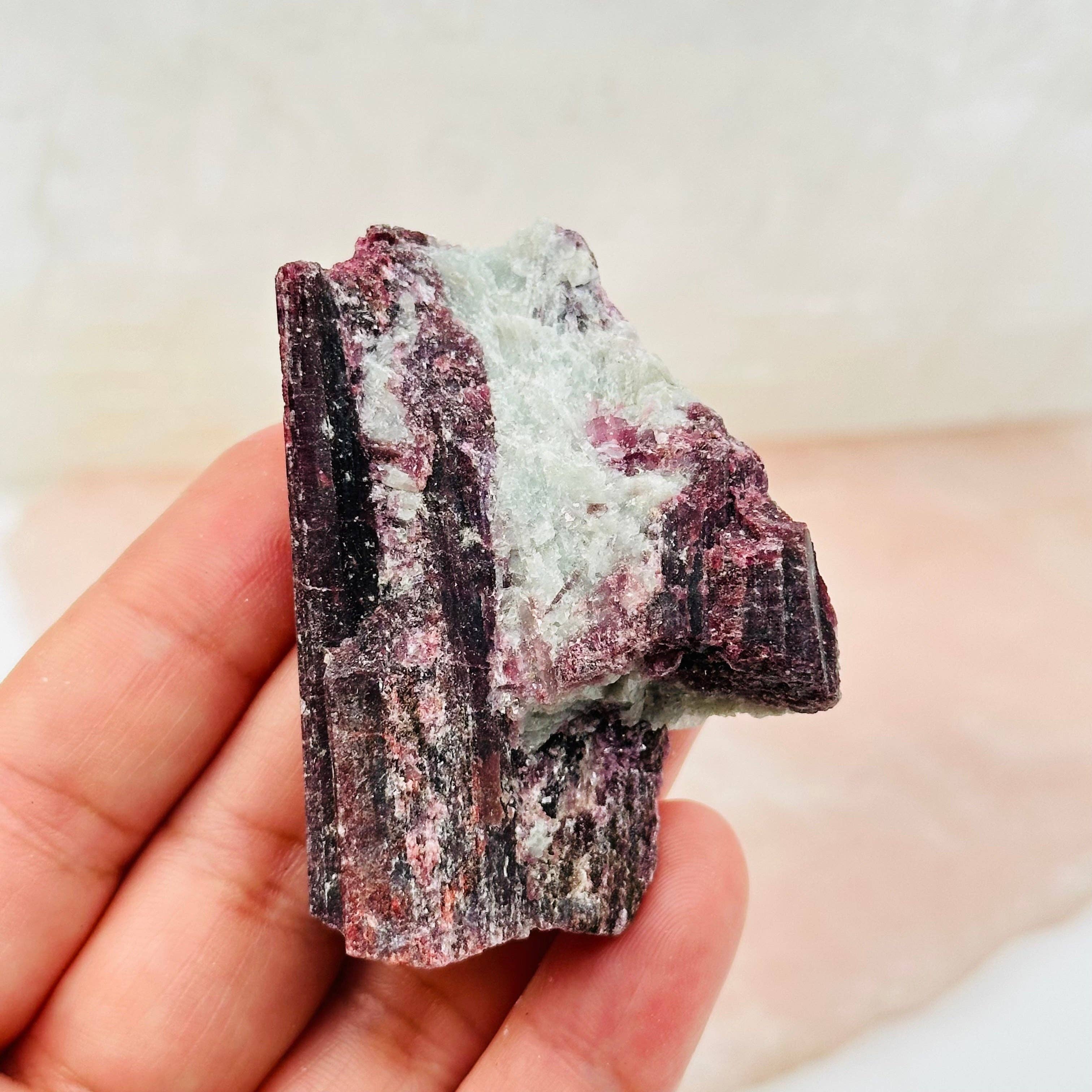 Rock Paradise – wholesale Andlig sten/kristall – Rosa turmalin på akvamarinmatris kristall3