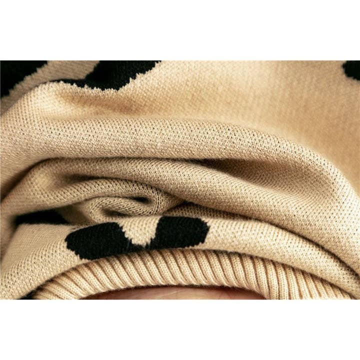 ShieldChic - Wholesale Knit Sweater - Women's - Leopard Print Long Sleeve Crew Neck Loose Sweater9