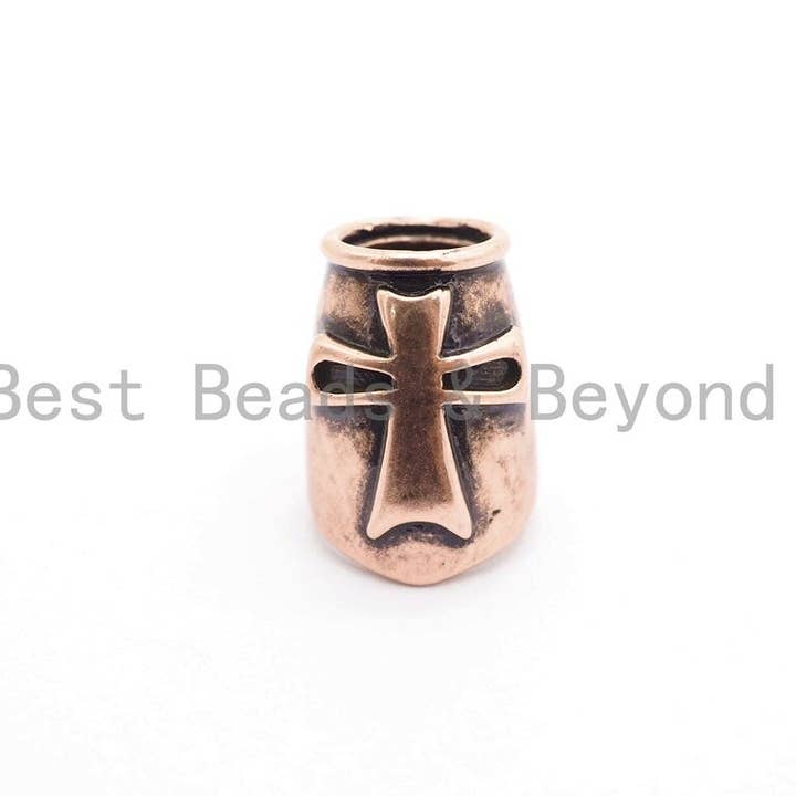 BestBeads&Beyond - Venta al por mayor Abalorios/colgantes individuales - Cuenta antigua de casco espartano de plata/oro/cobre, para fabricación de llaveros de pulsera de supervivencia de paracord, pulsera de hombre DIY, 12 x 17 x 13 mm, sku #Y124