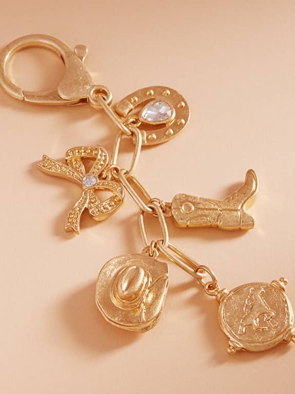 Portachiavi con ciondolo in metallo a tema western per la vendita all'ingrosso da parte di Designature New York