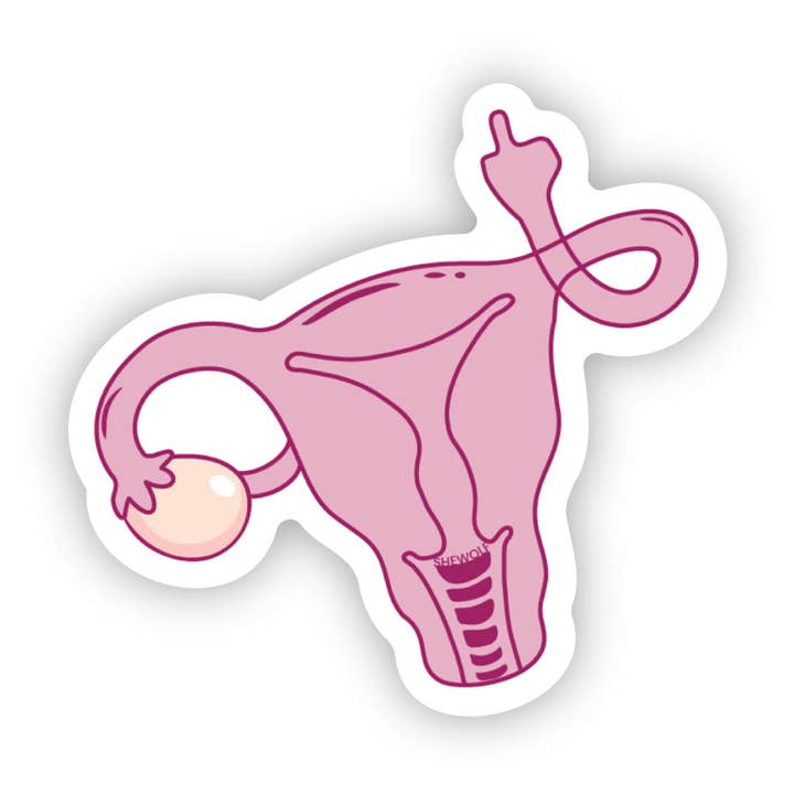 Sticker: Angry Uterus Abortion & Women's Rights Feminist for wholesale by SHEWOLF Designs