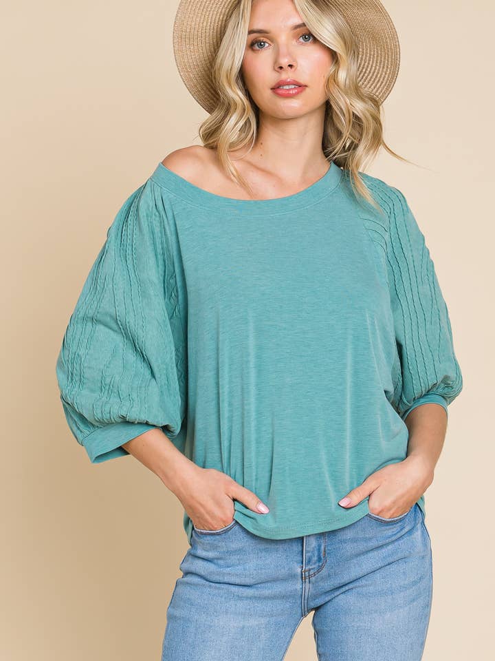 ETK-8940-Solid T/R Span Top and other Purchase Wholesale bubble hem. Free Returns & Net 60 Terms on Faire trending on Faire.