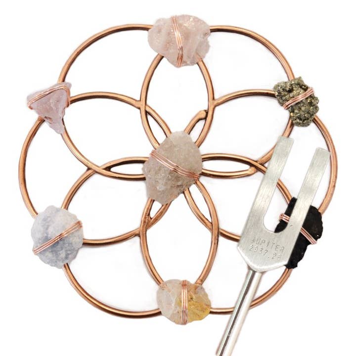 Ariana Ost - Wholesale Meditation Supplies - Sound Healing Set – Multi Crystal Grid & Tuning Fork2