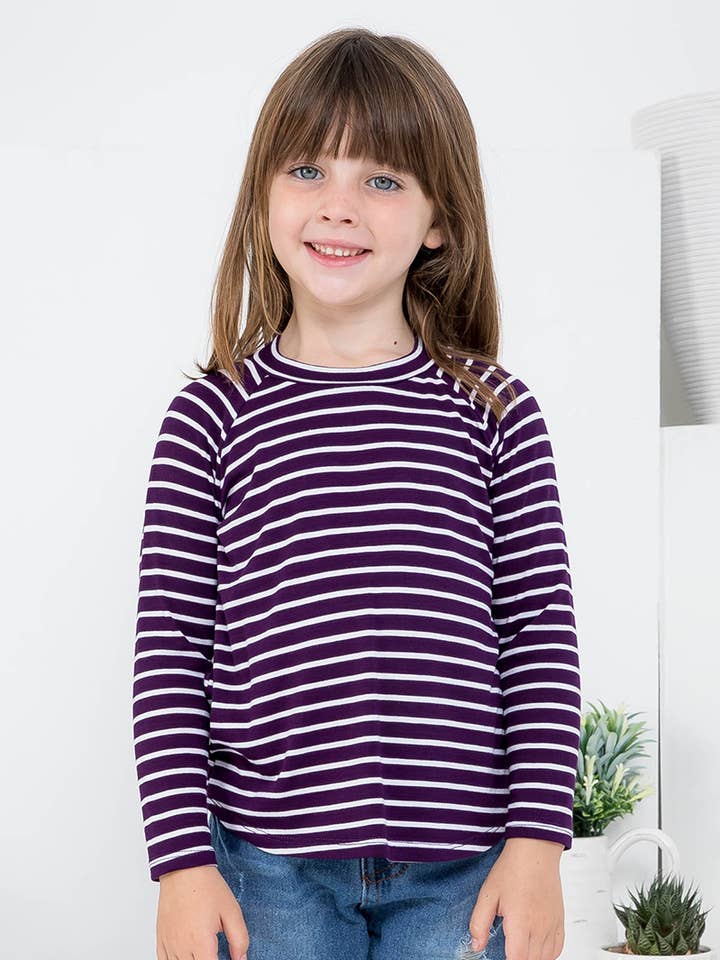 VERKOOP!!! PPT20498TK-GESTREEPTE TOP MET RONDE HALS EN LANGE MOUWEN VOOR KINDEREN voor wholesale door You & Me