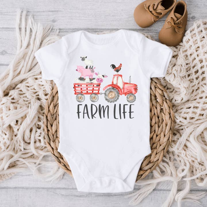 Farm Life Baby Bodysuits for wholesale by AvaryMaeInspirations