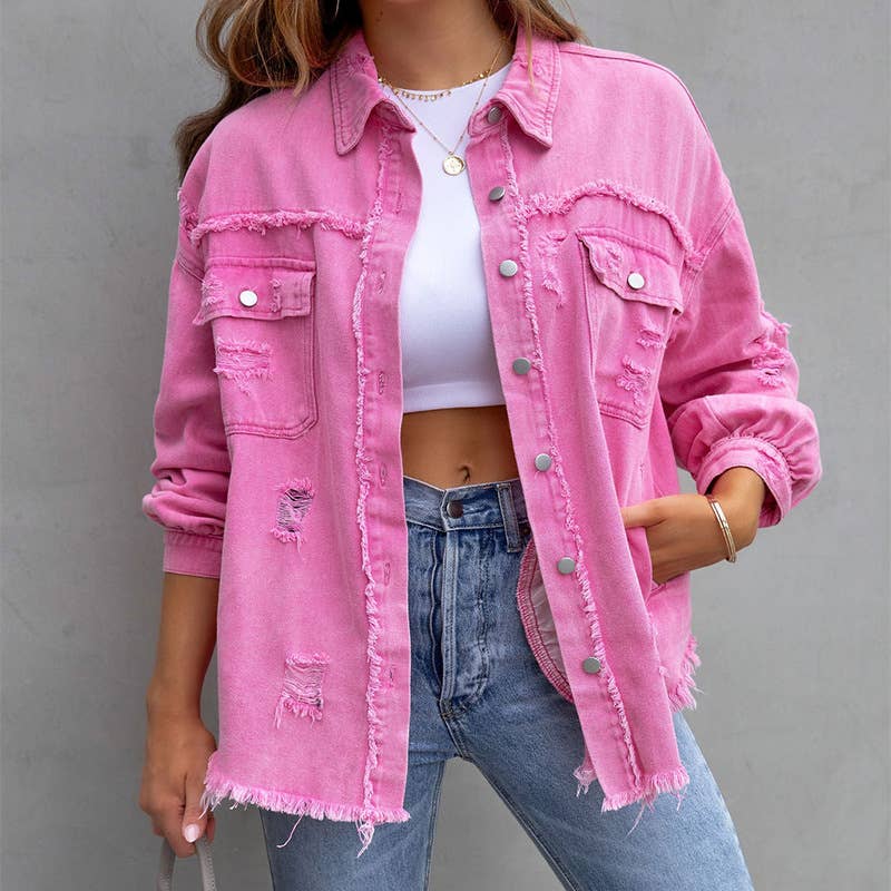 Plus Size Women Jean Jackets Ripped Denim Trench Coat 2022 Autumn Lady Club  Outfits Winter Female Casual Wholesale Clothes - AliExpress