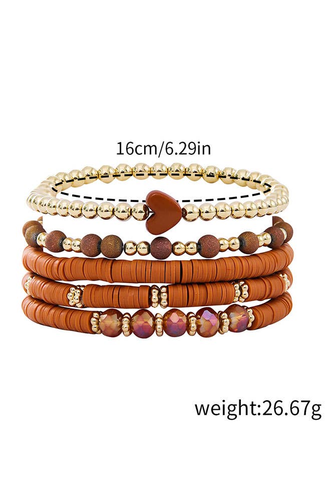 UNISHE – Engroshandel Perlearmbånd – Boho hjerte vedhæng perler armbånd MOQ 5stk ZK17697