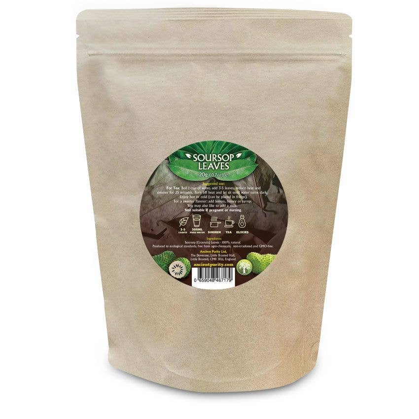 Ancient Purity - Vente Thé en vrac - Feuilles de corossol - 20g | Entières non écrasées | Cultivées en Thaïlande2