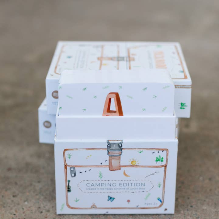 Lana's Shop – Cartões de aprendizagem - Crianças e bebés por atacado – Flashcards ABC com tema de acampamento para crianças - Packadoo9
