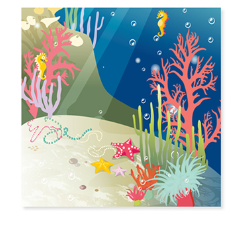 Up With Paper - Wholesale Birthday Card - Mermaid Mini Pop-Up Card1