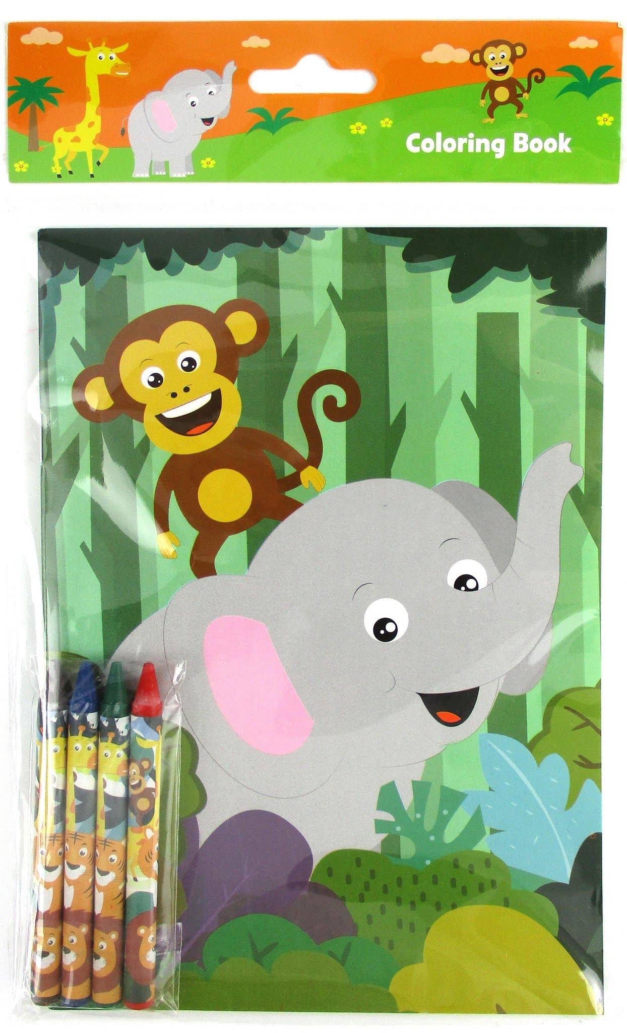 Tiny Mills – wholesale Målarbok - Barn och baby – Zoo Jungle Safari Djur Målarböcker med kritor Party9